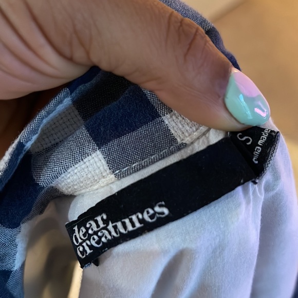 Navy Plaid Dress size small gently worn - Picture 3 of 3